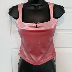 Pink Velour Cropped Cami Wild Fable XXS